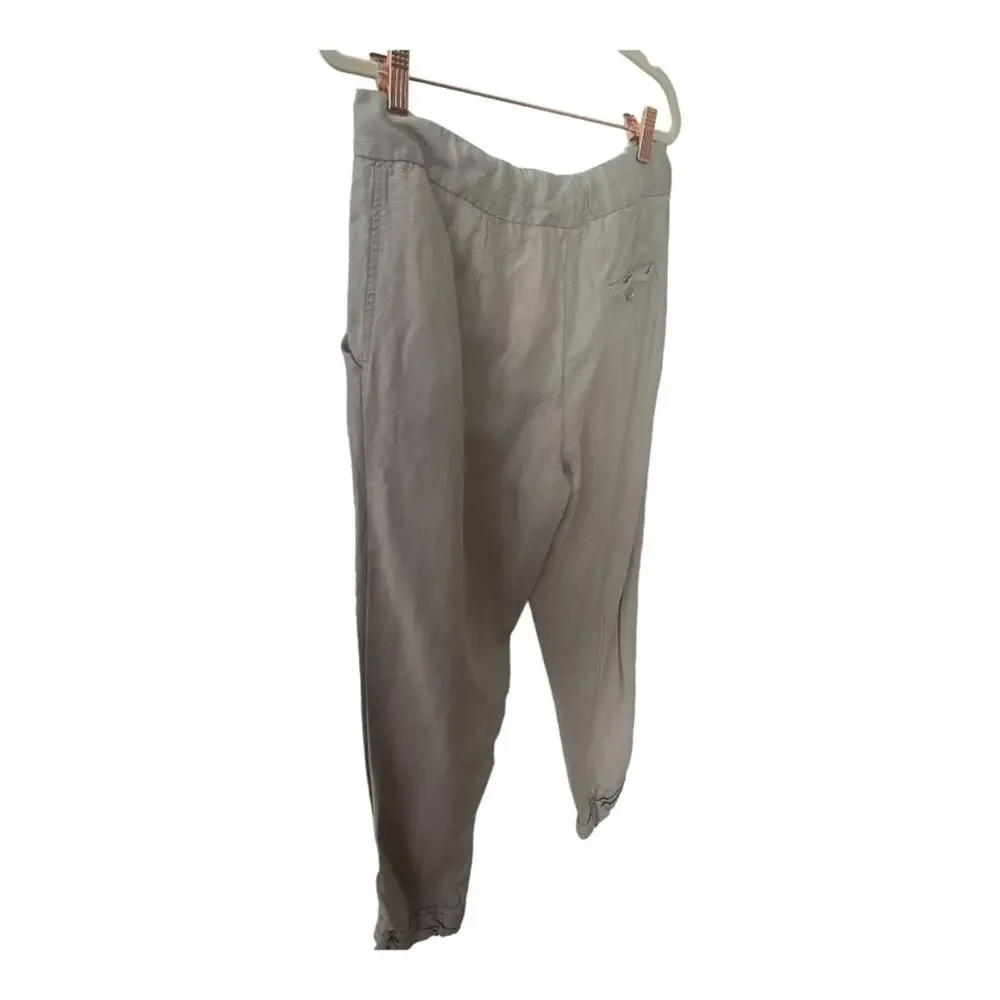 Aritzia Wilfred Allant Pants Cropped Crepe Trousers Casual Summer Boho Sz 4